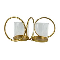 Candelero Decorativo Dorado 31x13x14 Cm