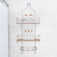 Organizador de Ducha de 3 Niveles Matis con Bambú Blanco