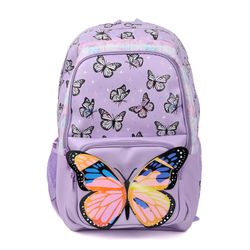 Mochila Infantil Lila con Diseño de Mariposas