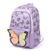 Mochila Infantil Lila con Diseño de Mariposas