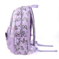 Mochila Infantil Lila con Diseño de Mariposas