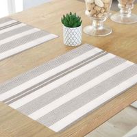 Set de 3 Toallas de Cocina con Diseño de Rayas Gris
