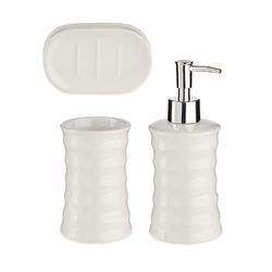 Set de Accesorios Blanco para Baño de Cerámica y Metal