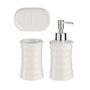 Set de Accesorios Blanco para Baño de Cerámica y Metal
