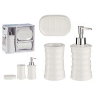 Set de Accesorios Blanco para Baño de Cerámica y Metal