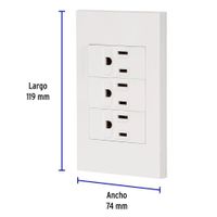 Tomacorriente Triple 1 Modulo Española Blanco - Volteck