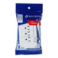Tomacorriente Triple 1 Modulo Española Blanco - Volteck
