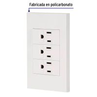 Tomacorriente Triple 1 Modulo Española Blanco - Volteck