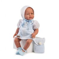 Muñeco Bebé Realista Lucas con Ropa Celeste 42 Cm