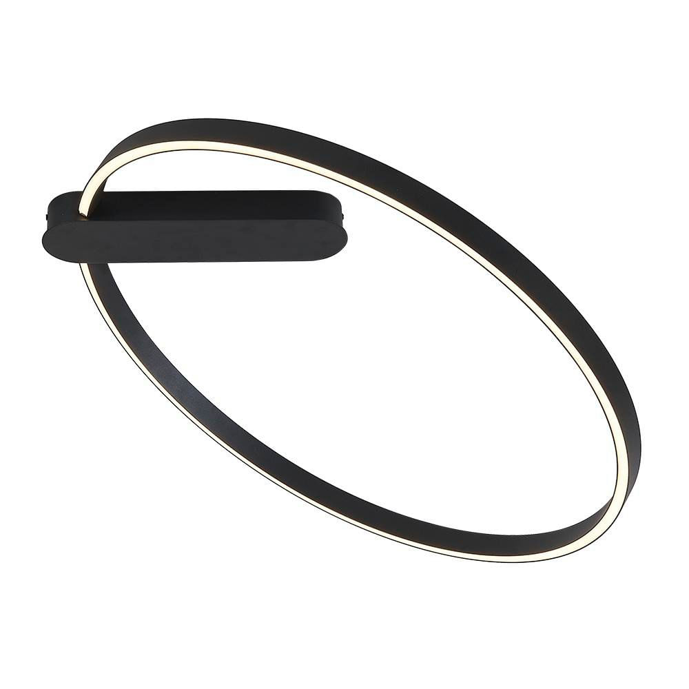 Lámpara de Techo LED Circular Negra Luz Cálida 38W