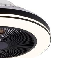 Ventilador de Techo con Luz Atenuable Negro 49 Cm