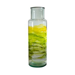 Jarrón de Vidrio Transparente  y Verde Noa 45 Cm