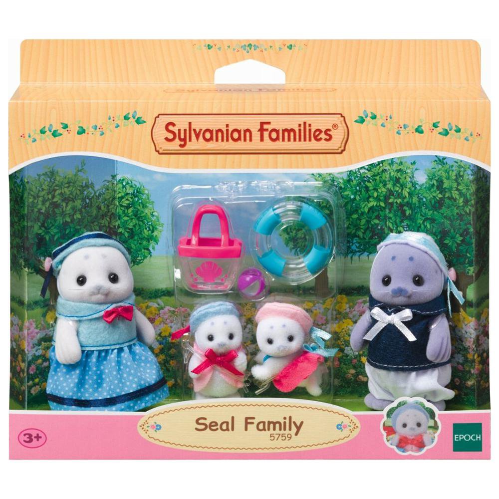 Set Sylvanian Families Familia Foca con 4 Figuras y Accesorios de Piscina Set de Juego Fam…