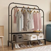 Colgador Doble de Ropa Negro 120 x 140 Cm
