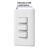 Interruptor 3 Polos Sencillo Básico Blanco - Volteck