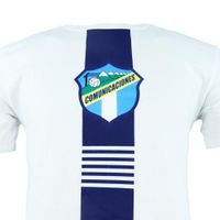 Playera Blanca con Franja y Escudo Tradicional Comunicaciones - Varias Tallas