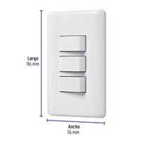 Interruptor 3 Polos Sencillo Básico Blanco - Volteck