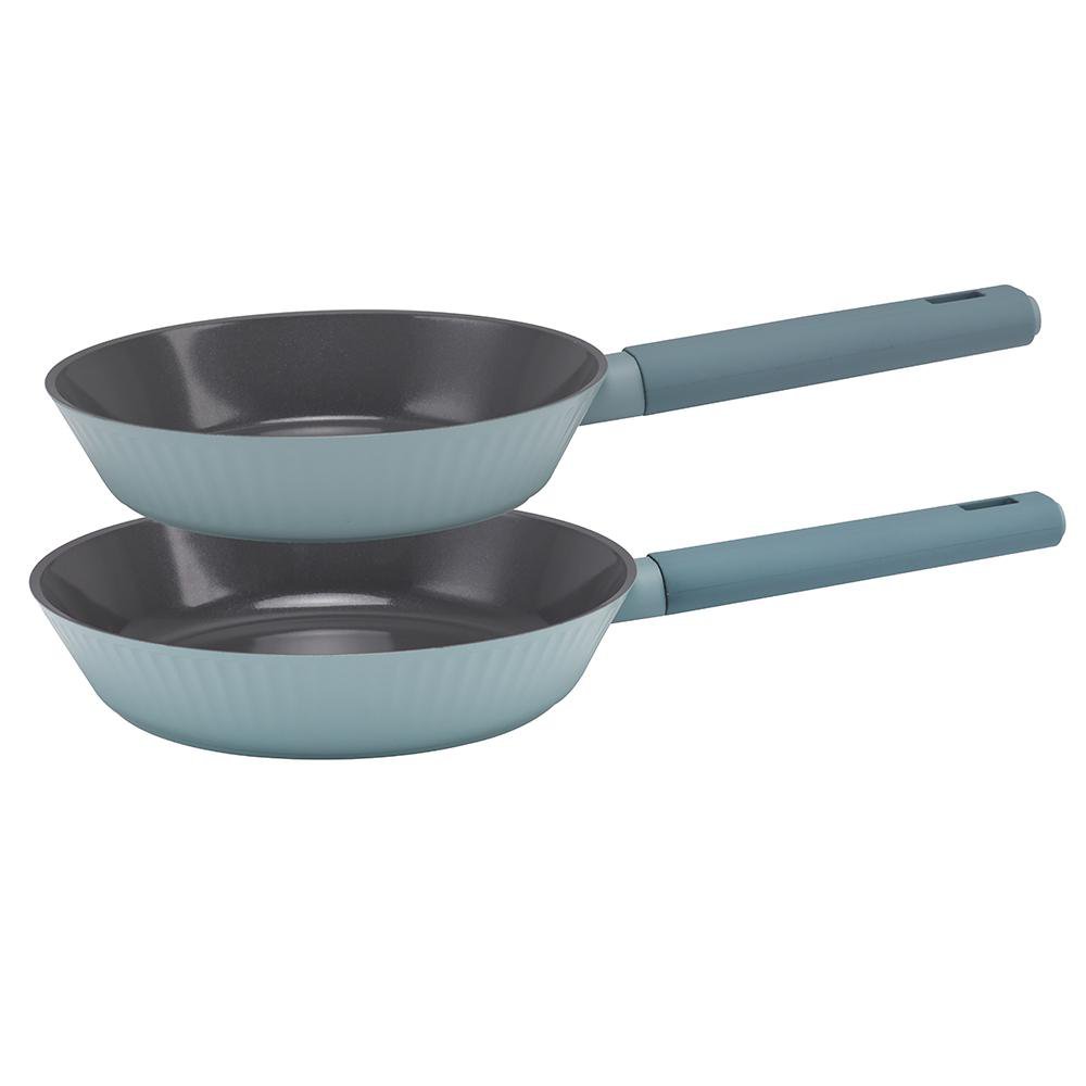 Set de 2 Sartenes Antiadherentes 24 y 28 cm con Recubrimiento Cerámico Color Azul