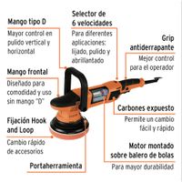 Pulidora Doble Acción 6 Plg 900W