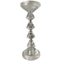 Candelero Decorativo de Cristal Transparente 9X9X24 Cm