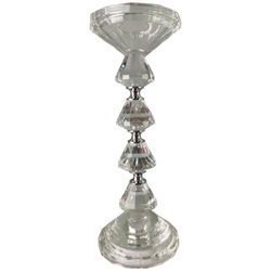 Candelero Decorativo de Cristal Transparente 9X9X24 Cm