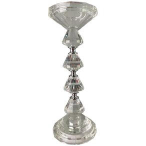 Candelero Decorativo de Cristal Transparente 9X9X24 Cm