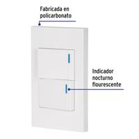 Interruptor Doble de 1.5 Módulos Española Blanco - Volteck