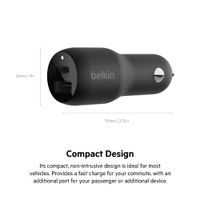Cargador de Auto Dual USB-C 25 W y USB-A 12 W Negro