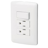 Tomacorriente Doble + Interruptor Sencillo Italiana Blanca - Volteck