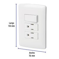 Tomacorriente Doble + Interruptor Sencillo Italiana Blanca - Volteck