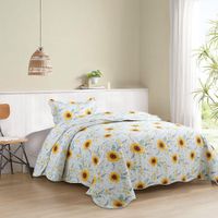 Set de Cubrecama de Microfibra Girasoles - Varios Tamaños