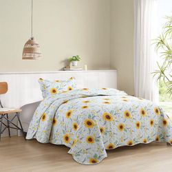 Set de Cubrecama de Microfibra Girasoles - Varios Tamaños