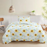 Set de Cubrecama de Microfibra Girasoles - Varios Tamaños