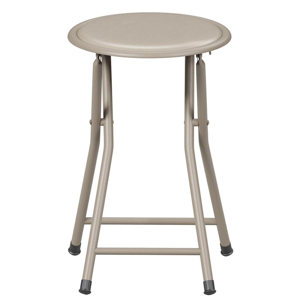 Banco Plegable Fiorella de Metal 30x30x45 cm para Jardín y Exterior, Varios Colores Beige