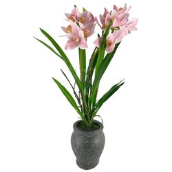 Orquídea Artificial Rosada con Pote