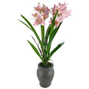 Orquídea Artificial Rosada con Pote