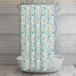 Set de Cortina con Ganchos Diseño de Plantas