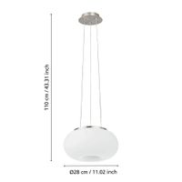 Lampara de Colgar Óptica Blanca 28 Cm
