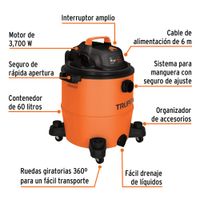 Aspiradora de Sólidos y Líquidos 16 Gal