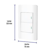 Interruptor Sencillo + Interruptor de 3 Vías 1.5 Módulos Blanco - Volteck