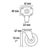 Rodo De Hule Con Placa Giratoria De Acero Soporta 25 Kg - Fiero
