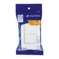 Interruptor Sencillo + Interruptor de 3 Vías 1.5 Módulos Blanco - Volteck