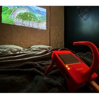 Proyector Portátil Rojo de 5 Lásers Alta Definición, Imágenes Brillantes HD 720P, Dinámico, Enfoque Automático Y Con 4 Horas De Proyección - Mimono