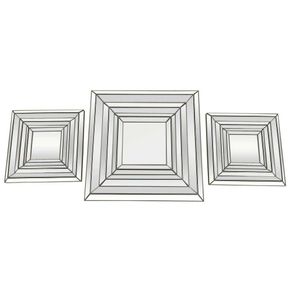 Juego de 3 Espejos Cuadrados de 39x39x2 Cm
