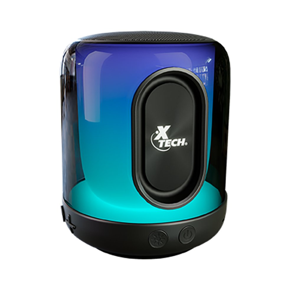 Bocina Portátil BeatWave con Luces LED en Color Negro Bocina Portátil BeatWave con Luces L…