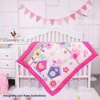Set De Edredón Para Cuna Pajaritos Rosados 2 Pzas