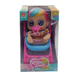 Muñeca-Little-Dolls-Paseo-Glitter-con-Carrito-y-Chupon