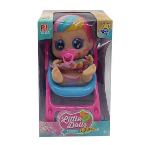 Muñeca-Little-Dolls-Paseo-Glitter-con-Carrito-y-Chupon