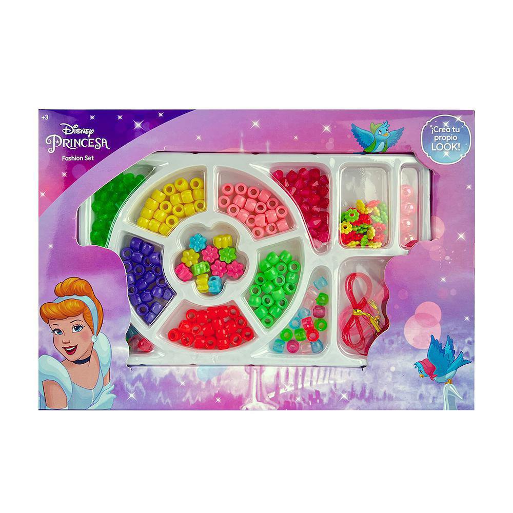 Set de Creación de Pulseras de Cuentas Princesas Fashion para 3+ Años Set de Cuentas Princesas Disney Multicolor