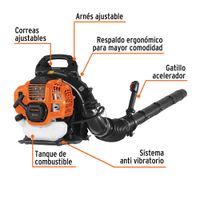 Sopladora con Motor 53 Cc a Gasolina Tipo Mochila - Truper